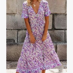 Floral Purple Maxi Dress